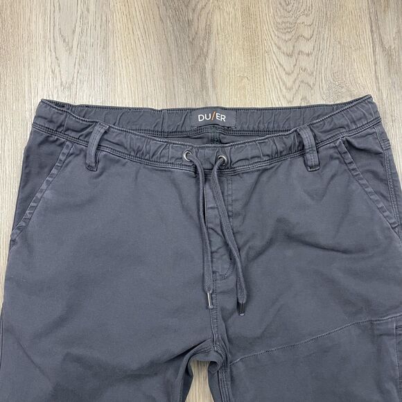 DU/ER Pants Mens 36x29 Gray T2X Slim Fit Jogger Drawstring Elastic Cuff Pockets - Picture 2 of 12